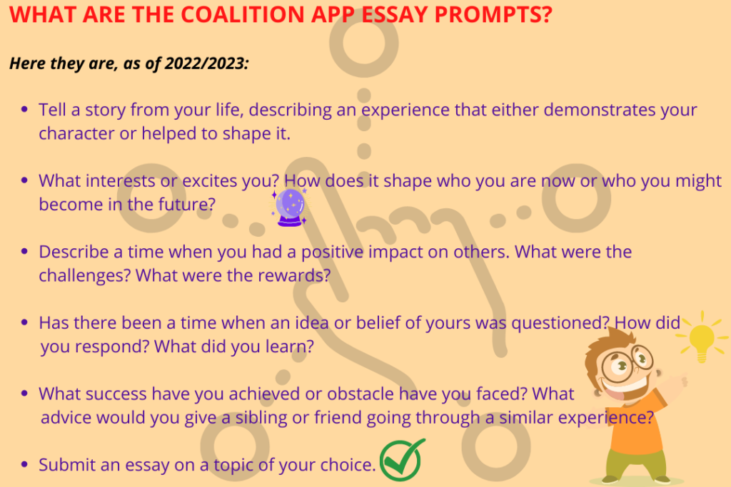 the coalition application essay prompts