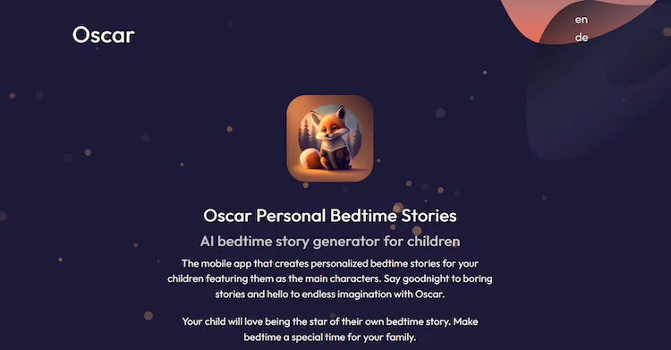 Oscar - bedtime story generator
