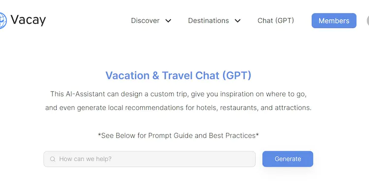 Vacation & Travel Chat (GPT)