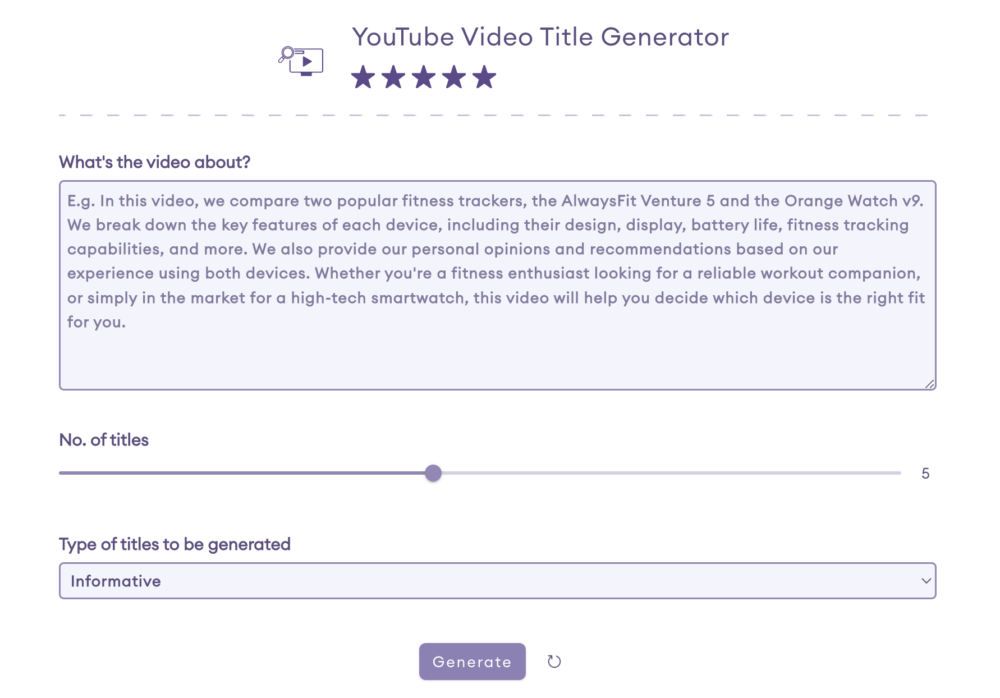 YouTube Video Title Generator