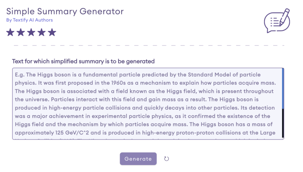Simple Summary Generator