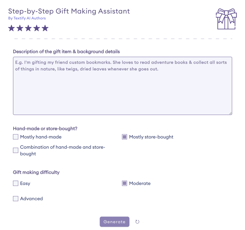 Step-by-Step Gift Making Assistant