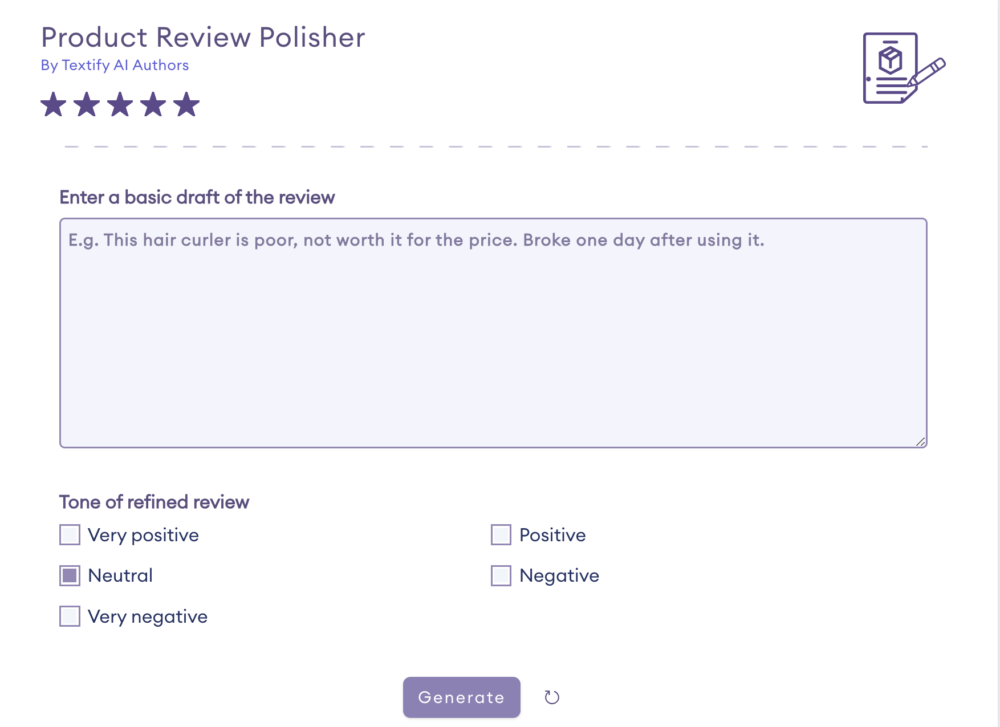 Product Review Polisher