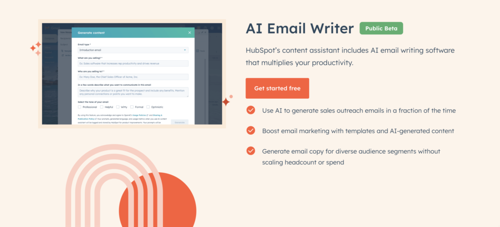 Hubspot AI email writer