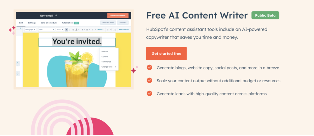 HubSpot's Free AI Content Writer