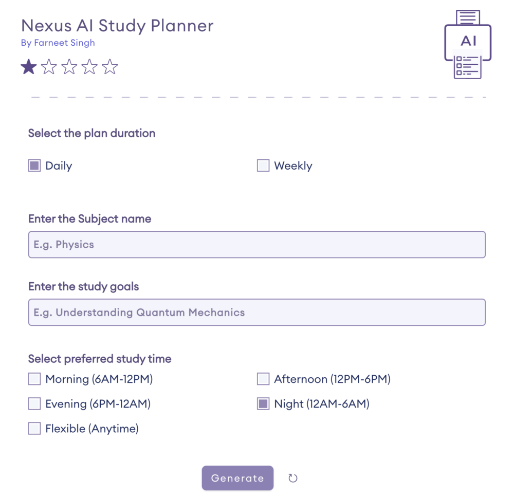 Nexus AI Study Planner