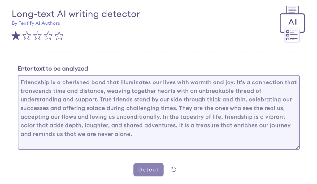 Long-text AI Writing Detector – TEXTIFY