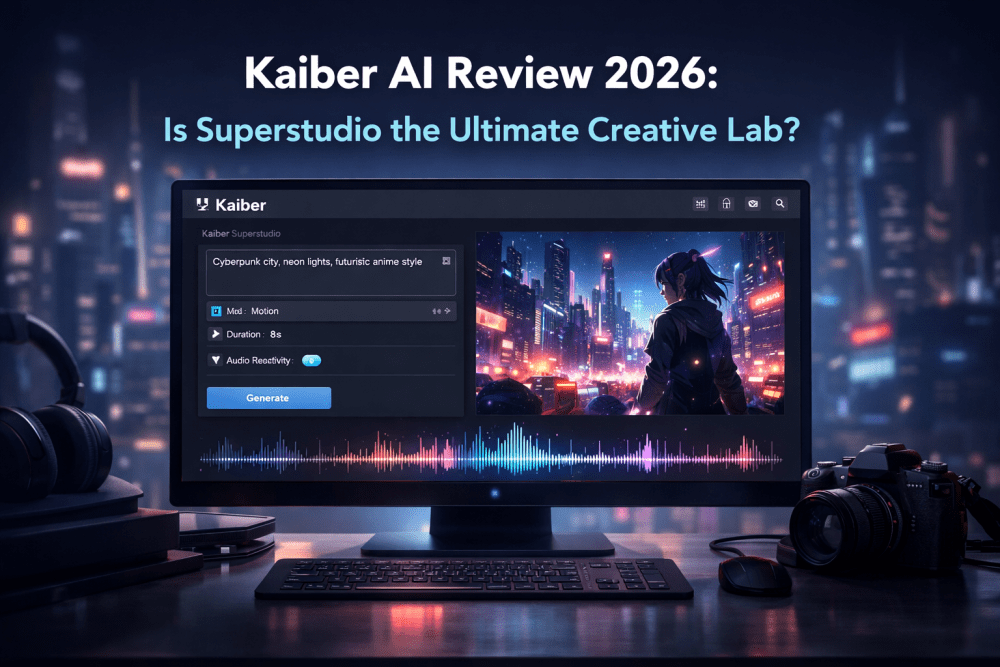Kaiber AI video generator interface creating an AI music video animation.